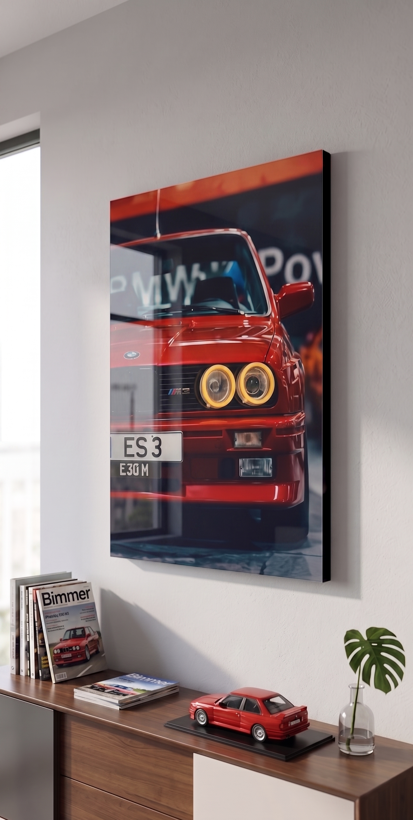 BMW e30 wall poster LED 12V lumiere